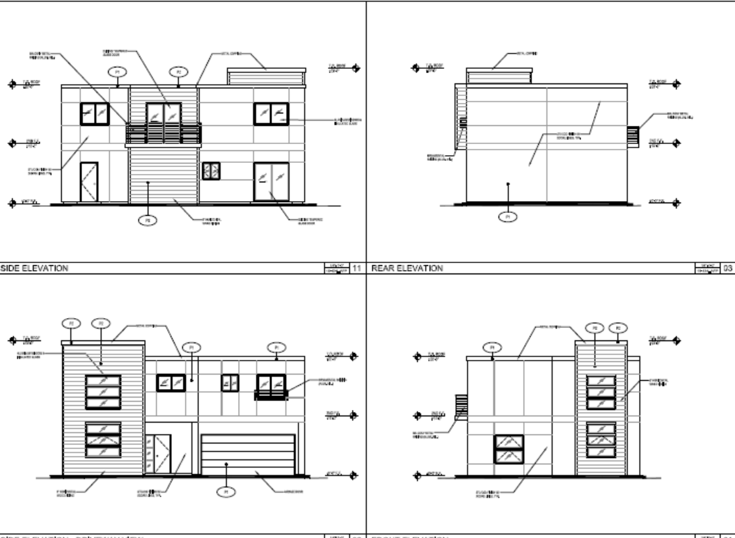 Architectural elevations for Altos Bay